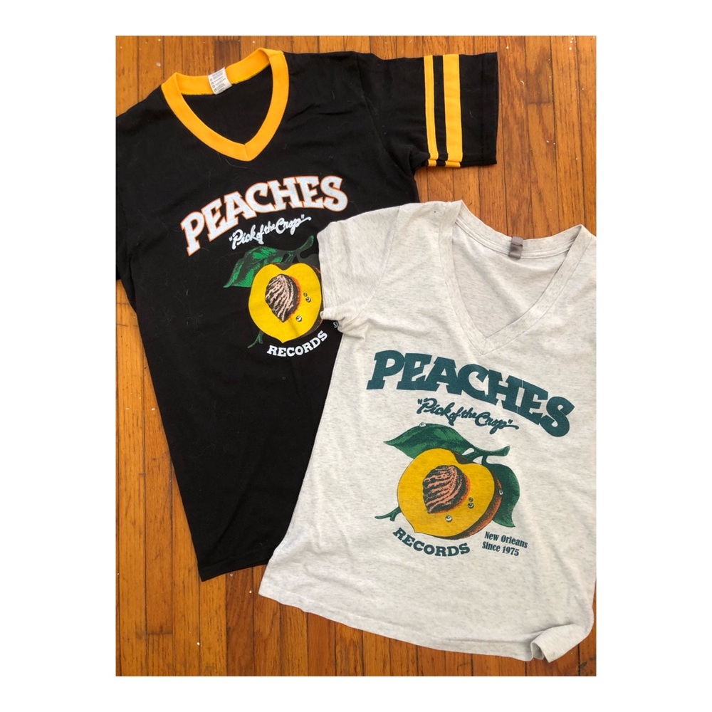 2 Pack New Orleans Peaches Record Store Tshirts
